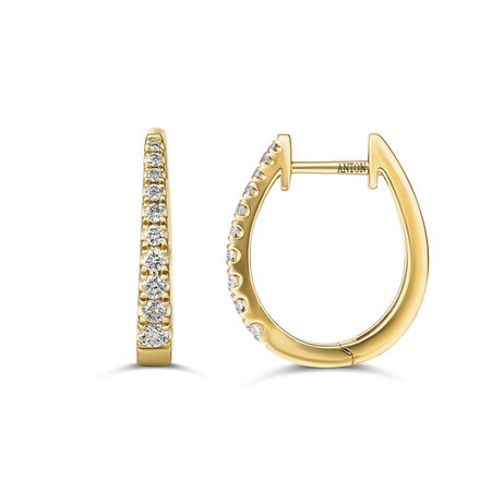 Classic Pear Shape Tapered Huggies Small 16mm | 18K Yellow Gold