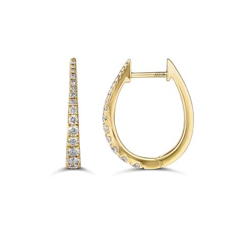 Classic Pear Shape Tapered Huggies Medium 19mm | 18K Yellow Gold