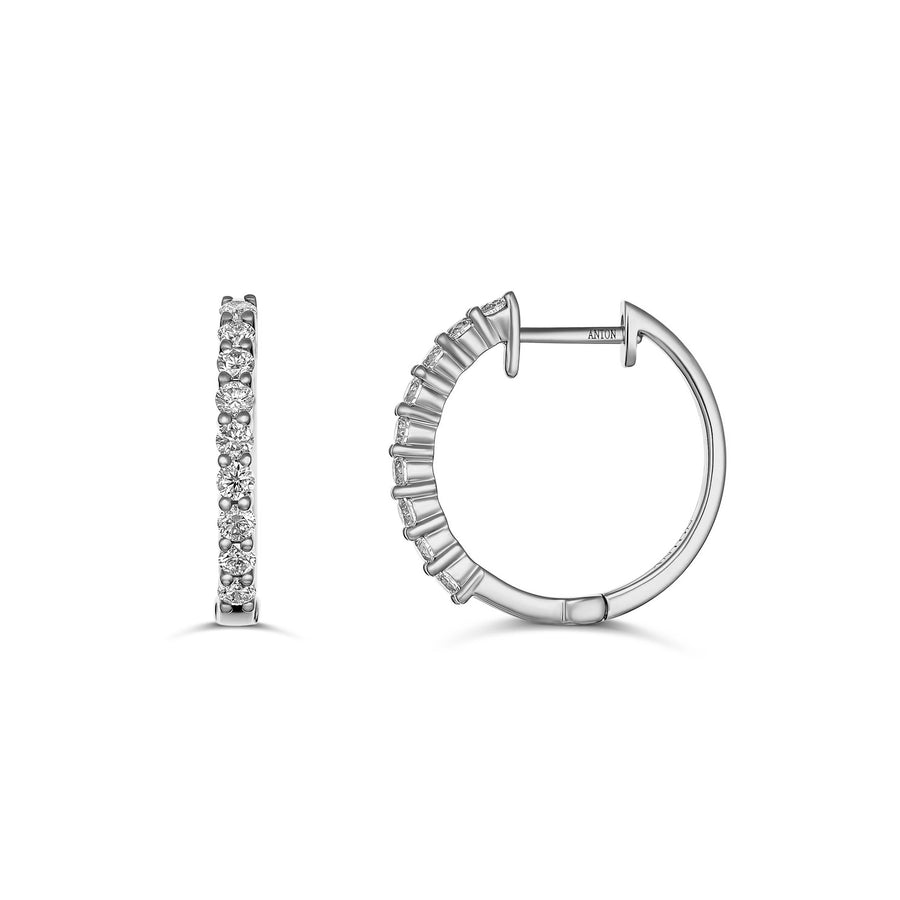 Promotional Finds Half Moon Natural Diamond Earrings 17.5mm | 18K White Gold