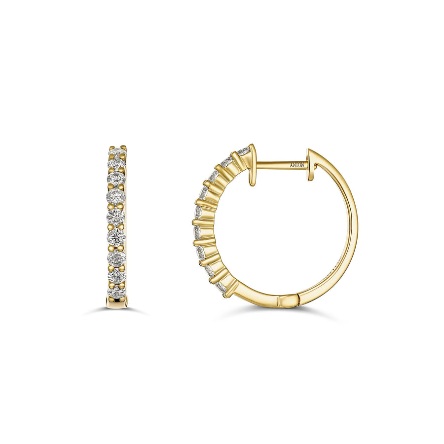 Promotional Finds Half Moon Natural Diamond Earrings 17.5mm | 18K Yellow Gold