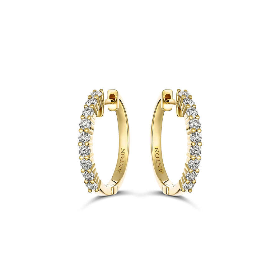 Promotional Finds Half Moon Natural Diamond Earrings 17.5mm | 18K Yellow Gold