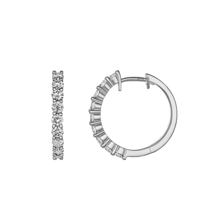 Promotional Finds Half Moon Natural Diamond Earrings 19mm | 18K White Gold