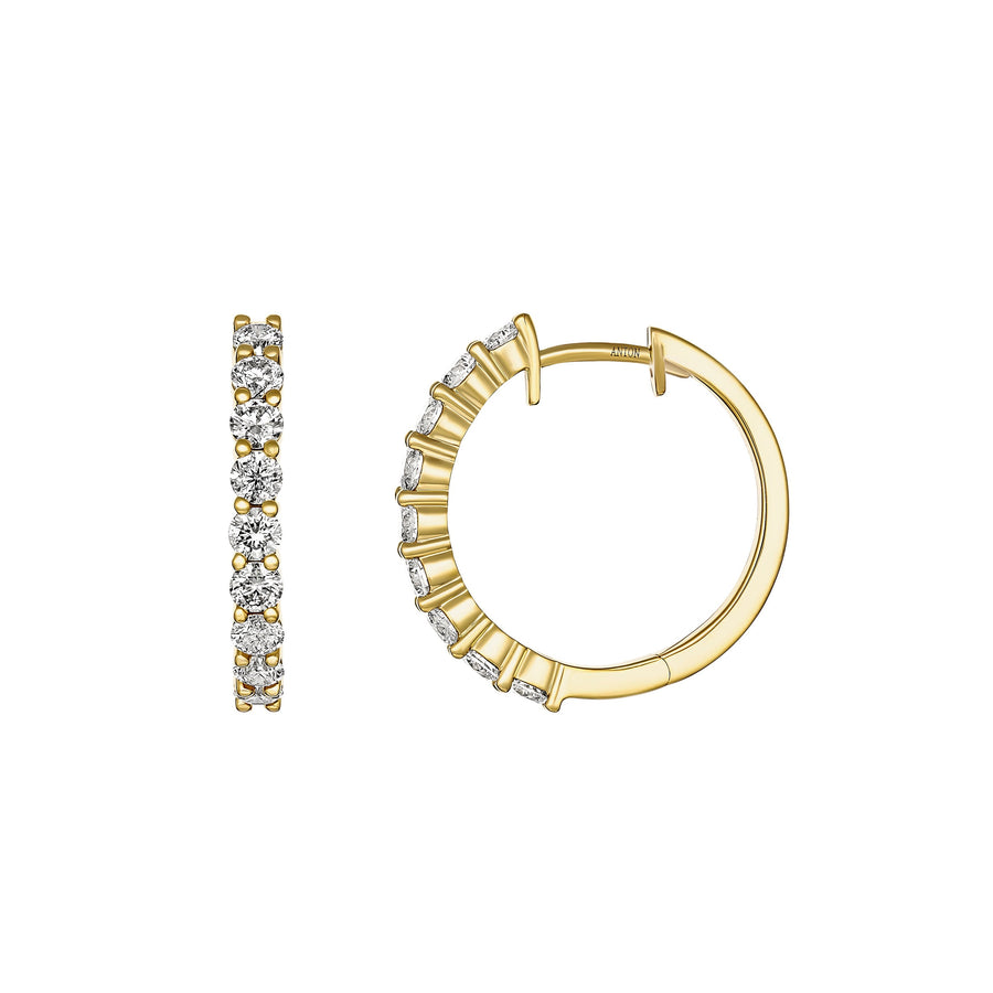 Promotional Finds Half Moon Natural Diamond Earrings 19mm | 18K Yellow Gold
