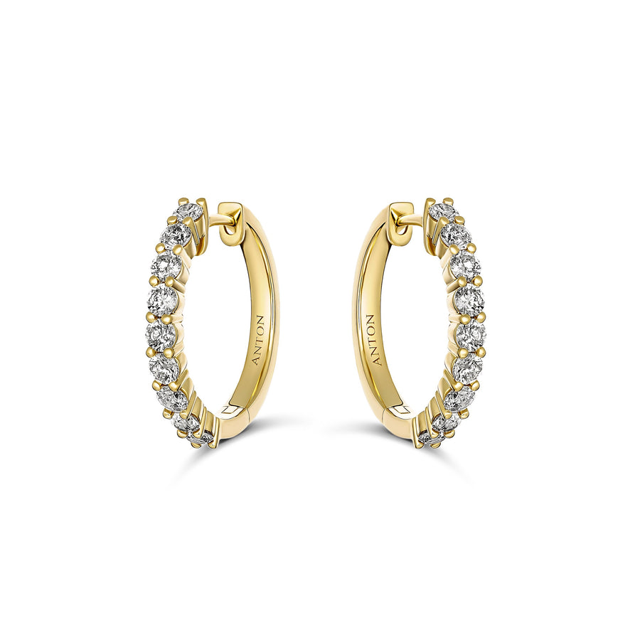 Promotional Finds Half Moon Natural Diamond Earrings 19mm | 18K Yellow Gold