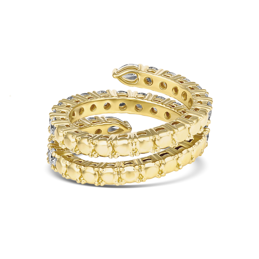Classic Waterfall Half Eternity Diamond Ring | 18k Yellow Gold