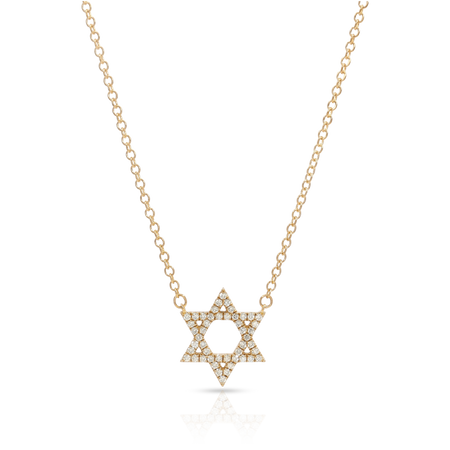 Classic Collection Star of David Diamond Pendant Necklace | 18K Yellow Gold