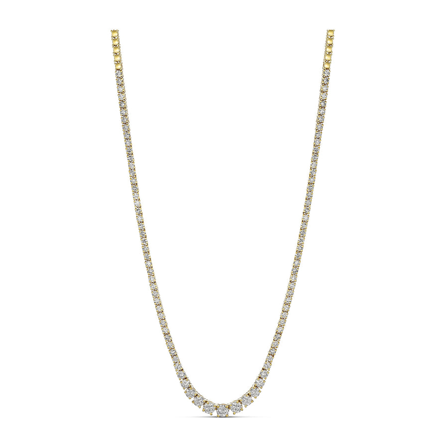 Promotional Finds Graduated Half Eternity Natural Diamond Tennis Necklace | 18K Yellow Gold