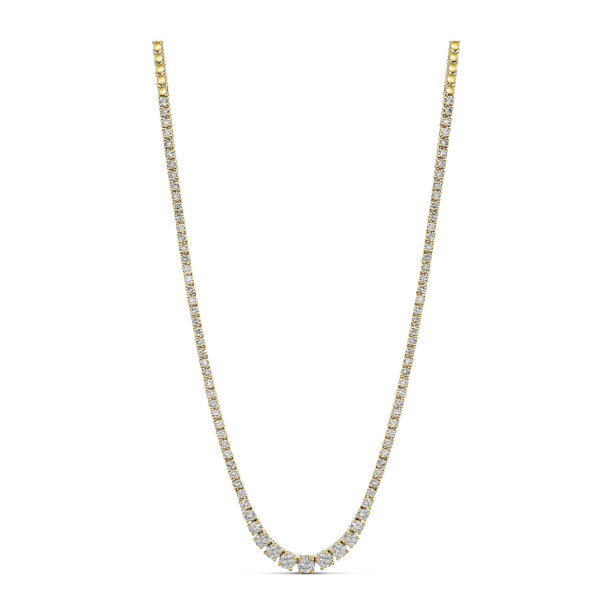 Promotional Finds Graduated Half Eternity Diamond Tennis Necklace | 18K Yellow Gold