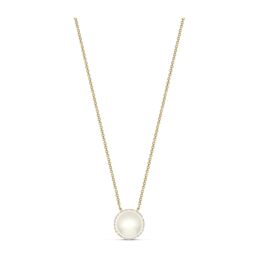 Classic South Sea Pearl and Diamond Halo Necklace | 18K Yellow Gold