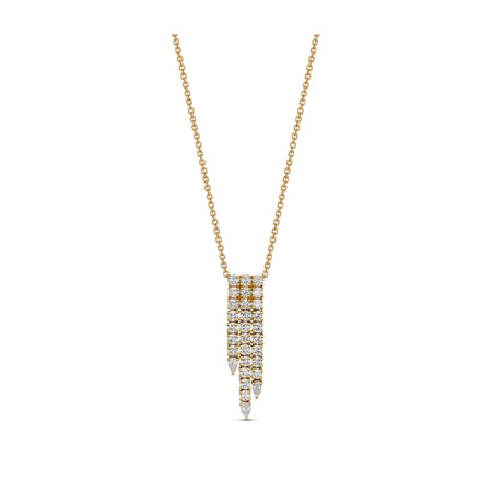 Classic Waterfall Diamond Drop Pendant Necklace | Yellow Gold