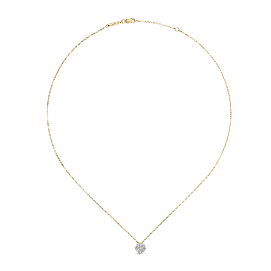 Illusion Solitaire Medium Diamond Pendant Necklace | 18k Yellow Gold