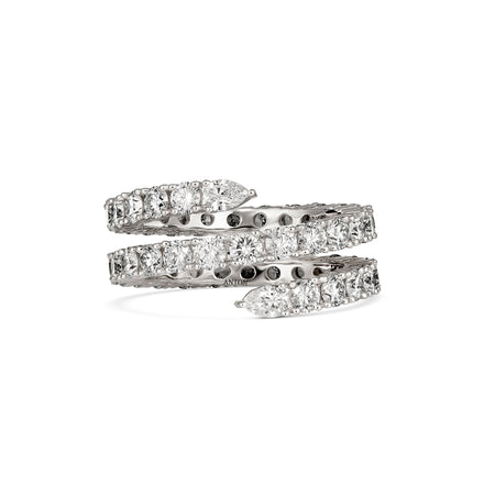 Classic Waterfall Diamond Wrap Ring | White Gold