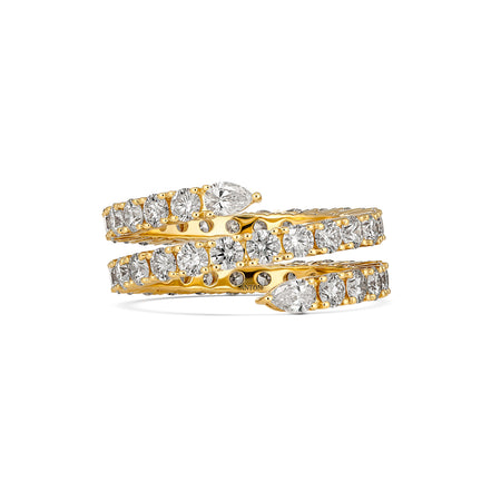 Classic Waterfall Diamond Wrap Ring | Yellow Gold