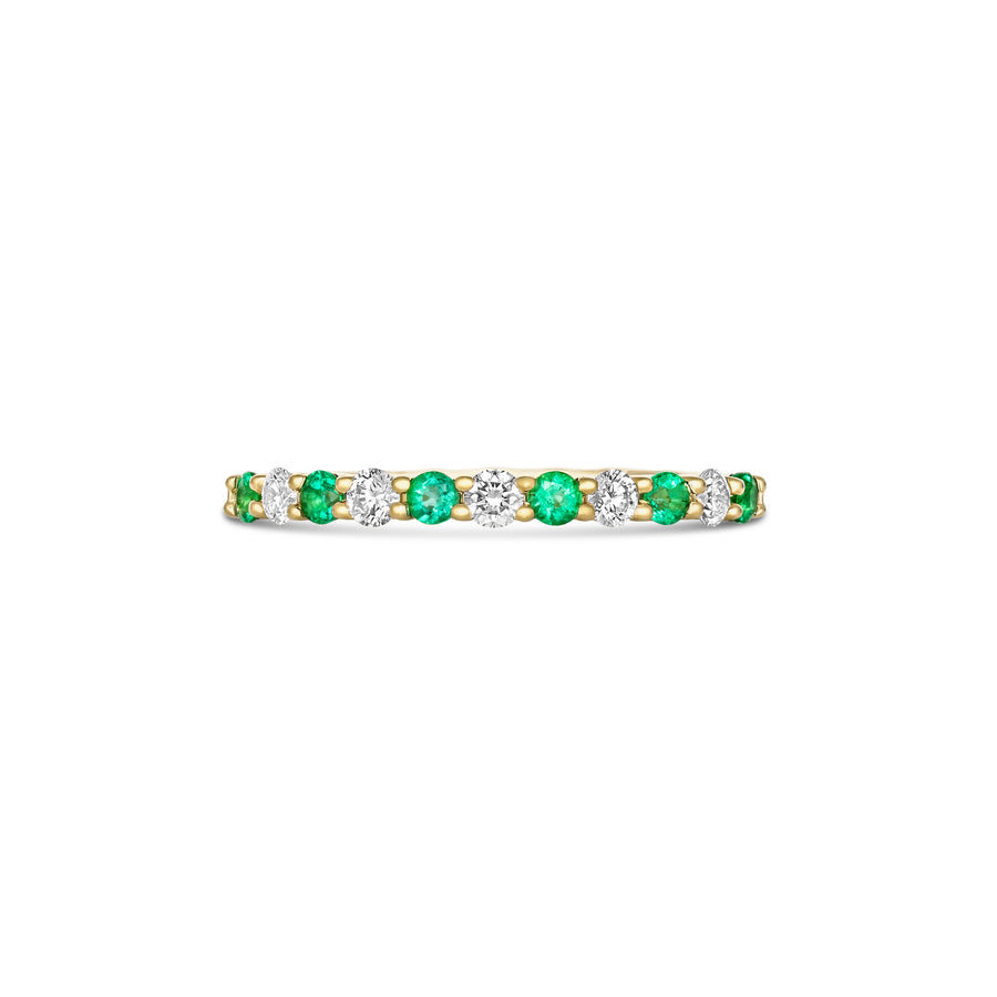 Classic Emerald and Diamond Ring | 18K Yellow Gold