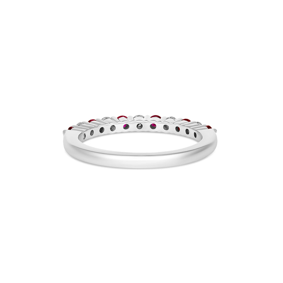 Classic Ruby and Diamond Ring | 18K White Gold