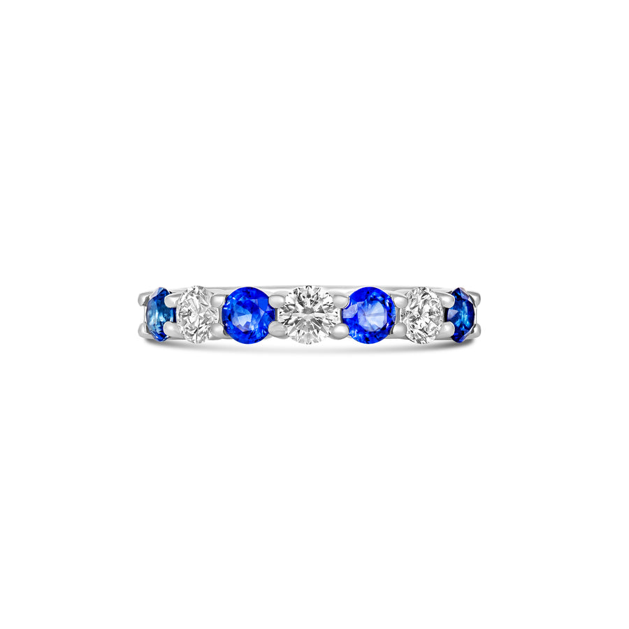 Classic Sapphire and Diamond Large Ring | 18K Yellow Gold