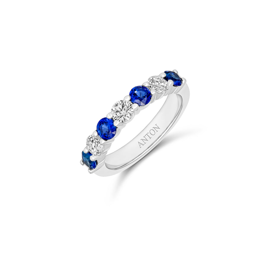 Classic Sapphire and Diamond Large Ring | 18K Yellow Gold