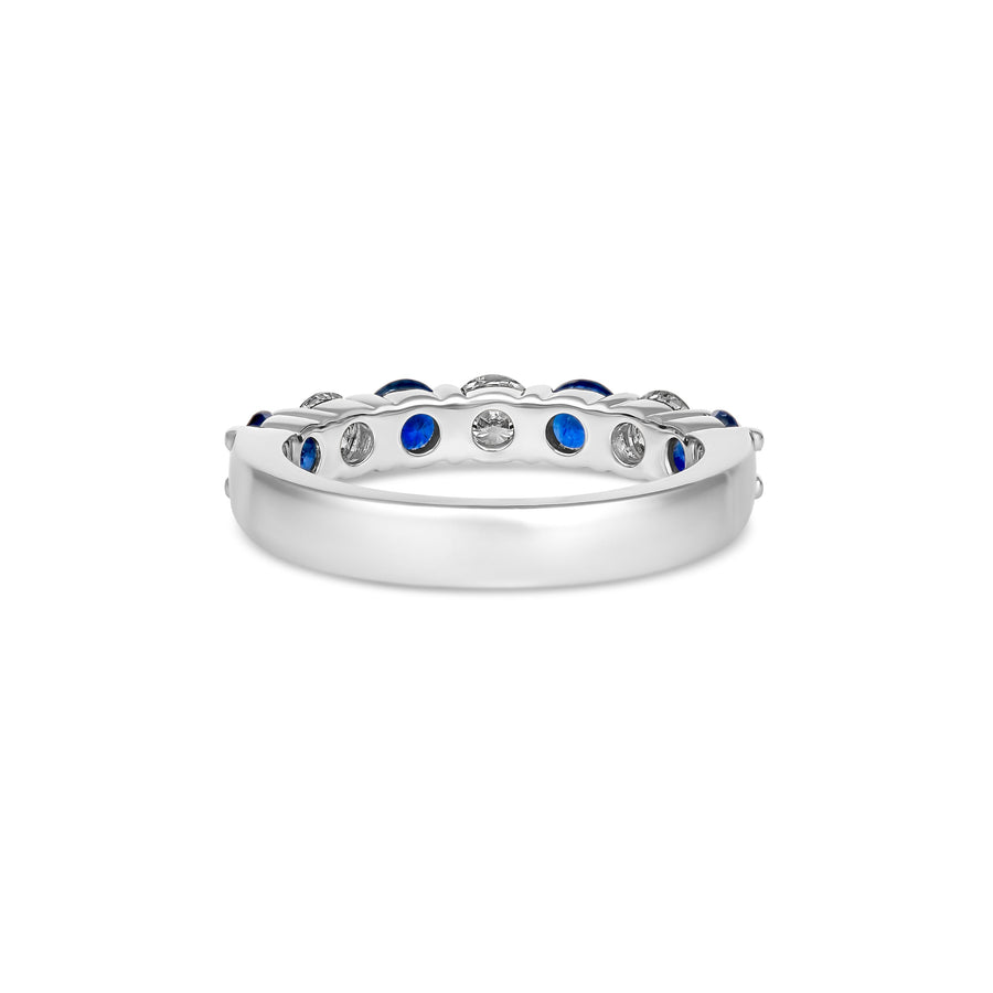 Classic Sapphire and Diamond Large Ring | 18K Yellow Gold