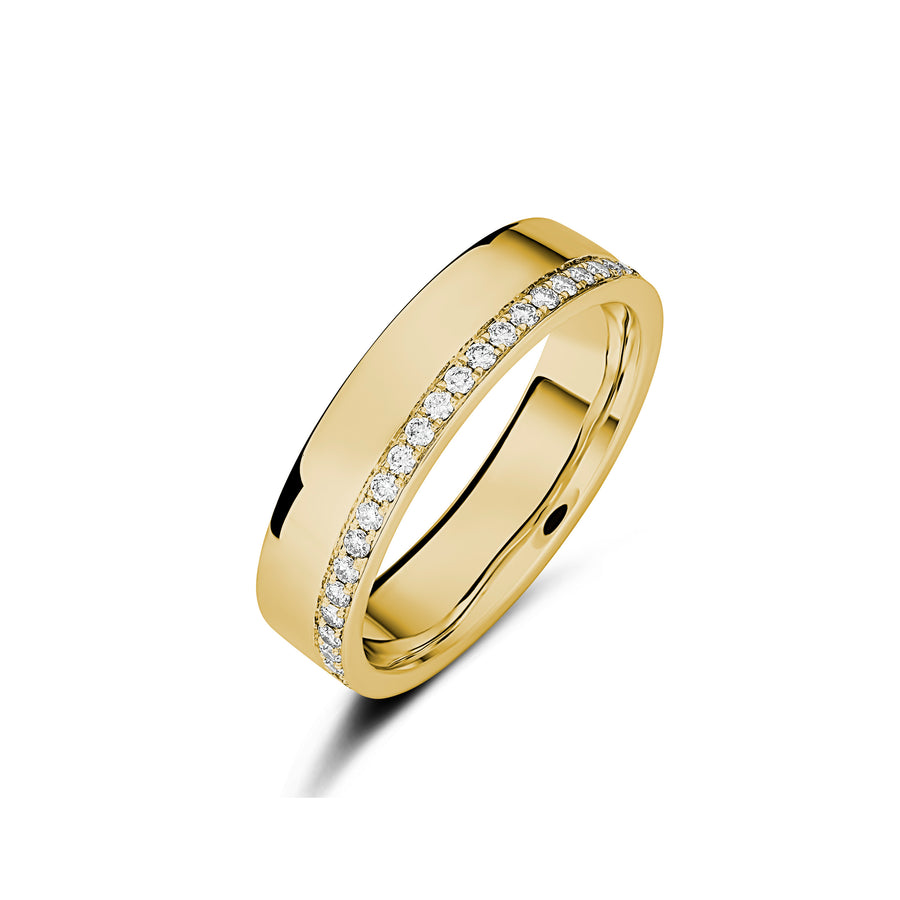 Wedding Eternity Single Row Diamond Ring | Yellow Gold