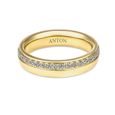Classic Dual Solid Wedding Ring | 18K Yellow Gold