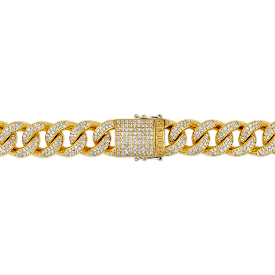 Men's Cuban Diamond Link Chain Necklace | Yellow Gold