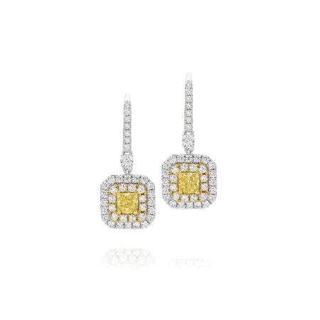 Hello Yellow® Natural Fancy Yellow Diamond Earrings | 18K White Gold