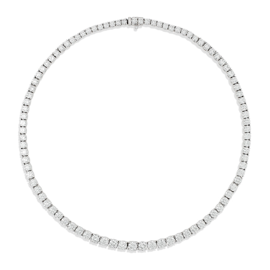 Hot Rocks® Collection Round Brilliant Cut Diamond Tennis Necklace | White Gold