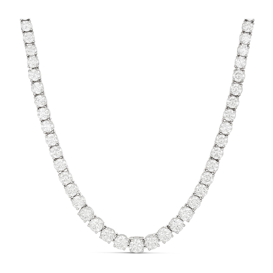 Hot Rocks® Collection Round Brilliant Cut Diamond Tennis Necklace | White Gold