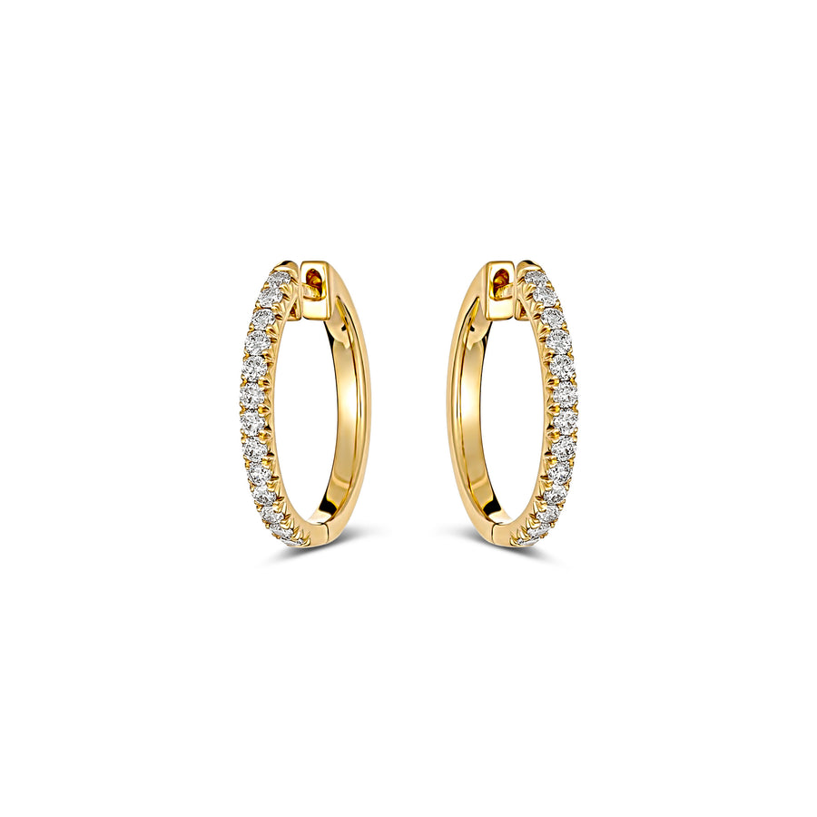 Krisscut Half Moon Small Hoops | 18K Yellow Gold