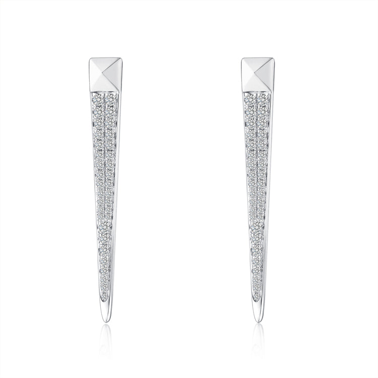 R.08™ Matrix Drop Diamond Earrings | White Gold