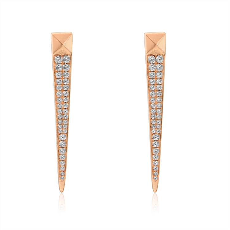 R.08™ Matrix Drop Diamond Earrings | Rose Gold