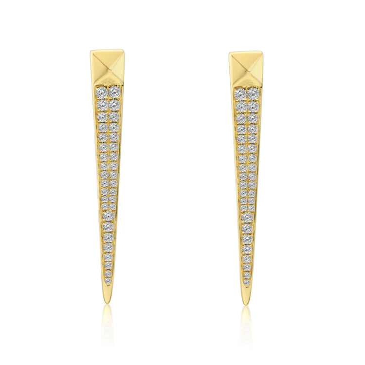 R.08™ Matrix Drop Diamond Earrings | Yellow Gold