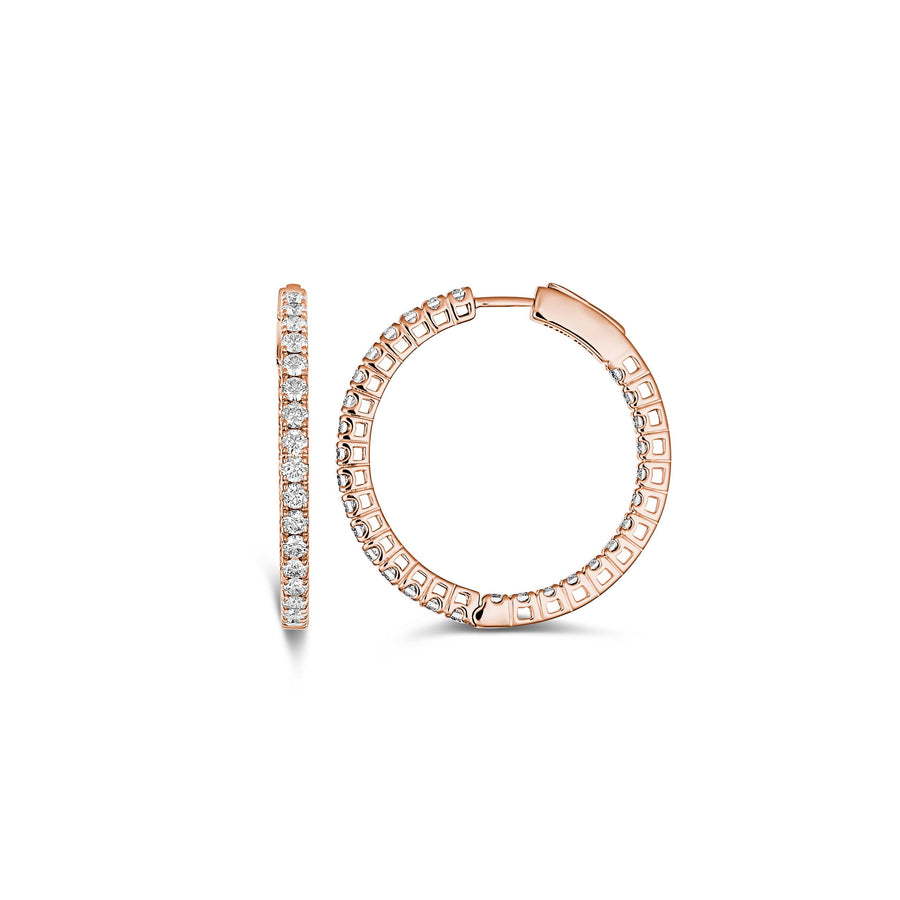 Classic Eternity Hoops | Rose Gold
