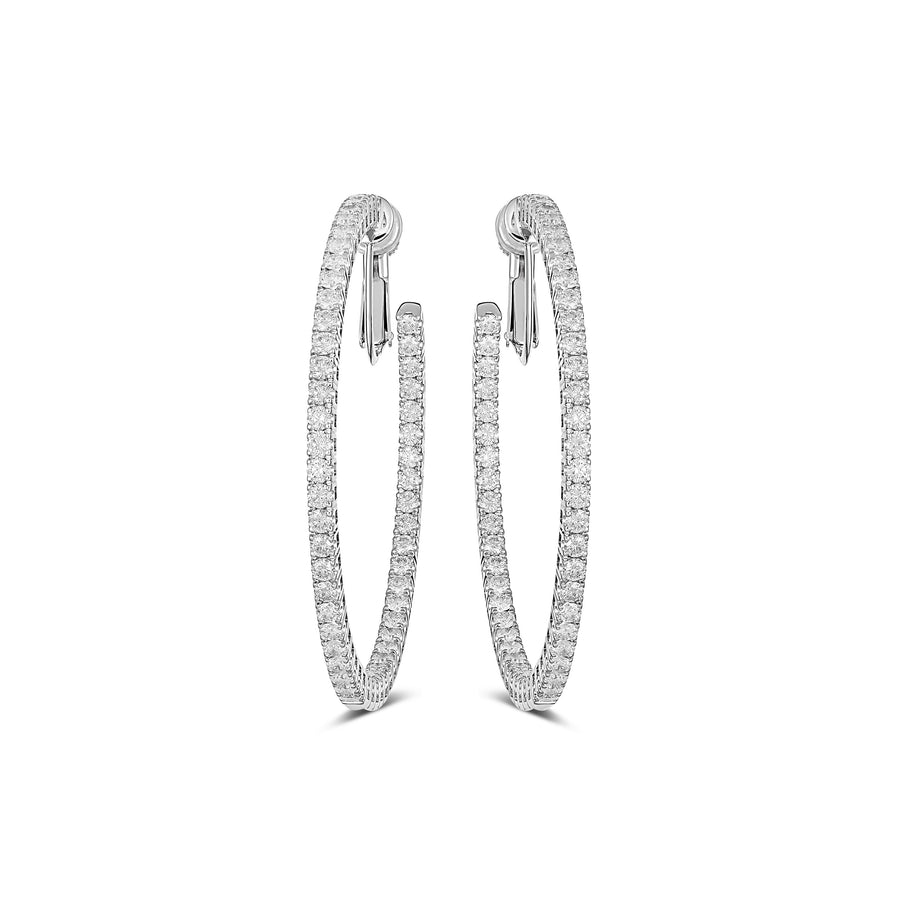 Classic Eternity Open Back Hoops | White Gold