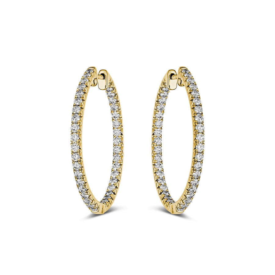 Krisscut Full Moon Extra Large Hoops | 18K Yellow Gold