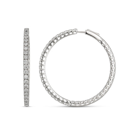 Classic Eternity Diamond Bold Hoops | White Gold