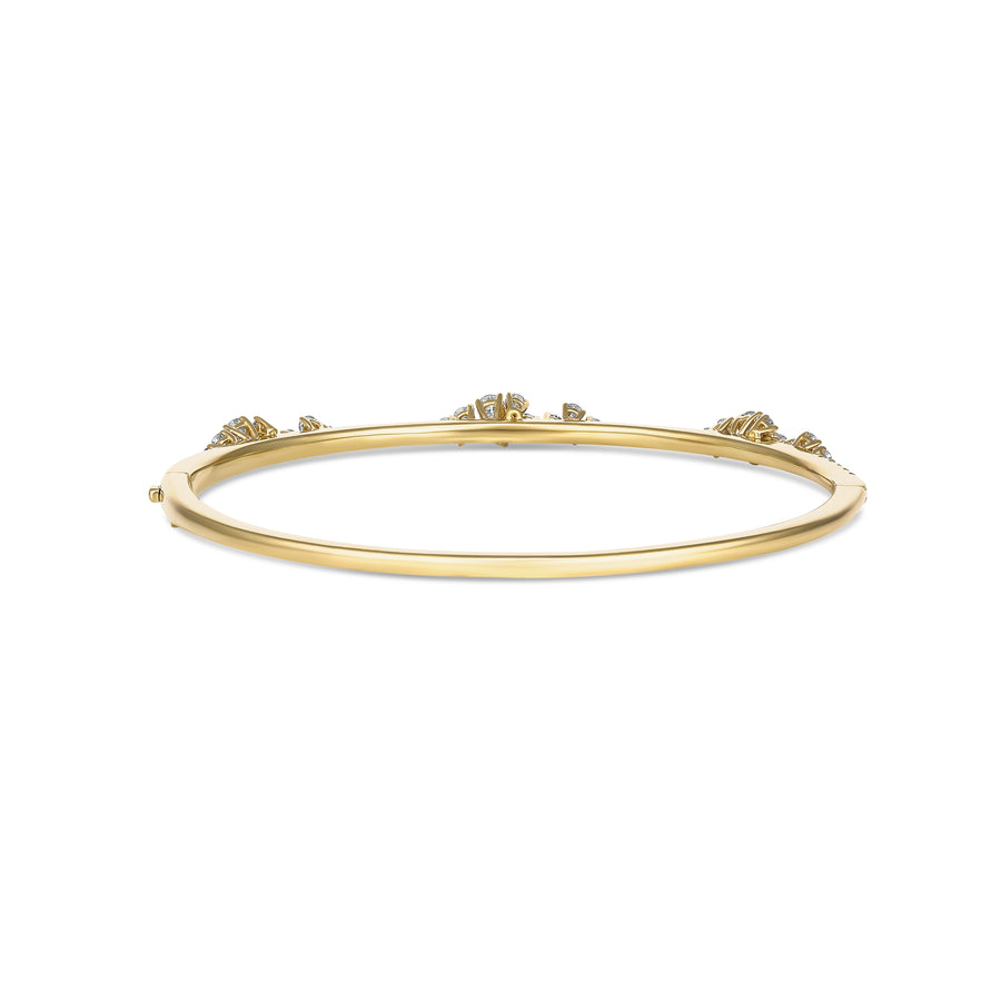 Galaxy Atlas Half Diamond Cluster Bangle | 18K Yellow Gold