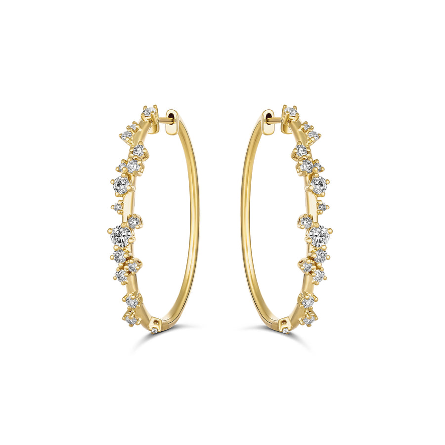 Galaxy Atlas Oval Diamond Earrings | 18K Yellow Gold