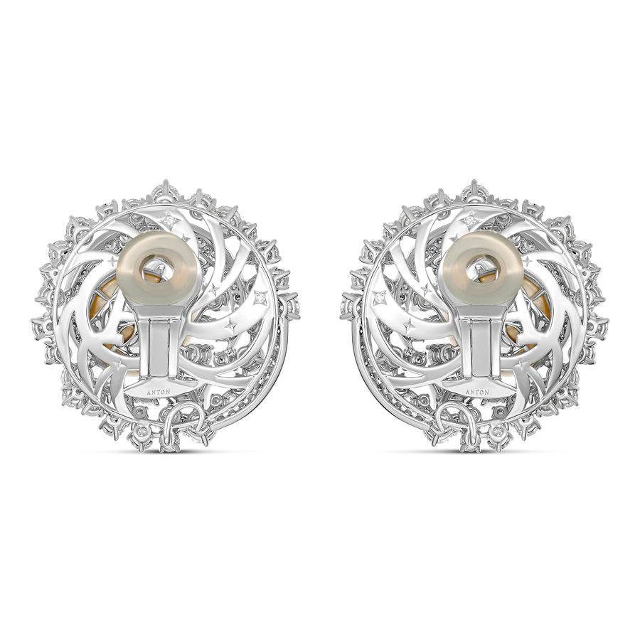 High Jewellery Galaxy Gala Pearl and Diamond Detachable Drop Earrings | 18K White Gold