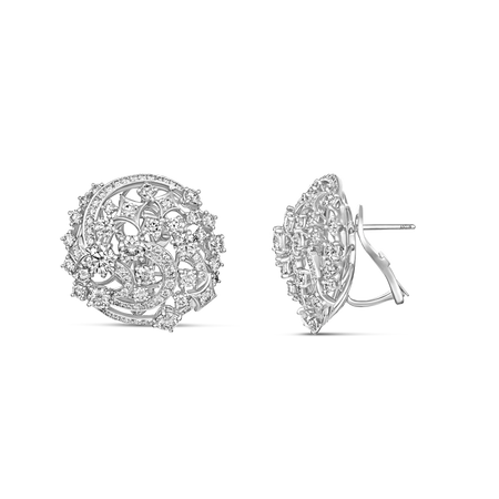Galaxy Diamond Earrings | 18K Palladium White Gold