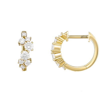 Galaxy Small Diamond Huggies | 18K Yellow Gold