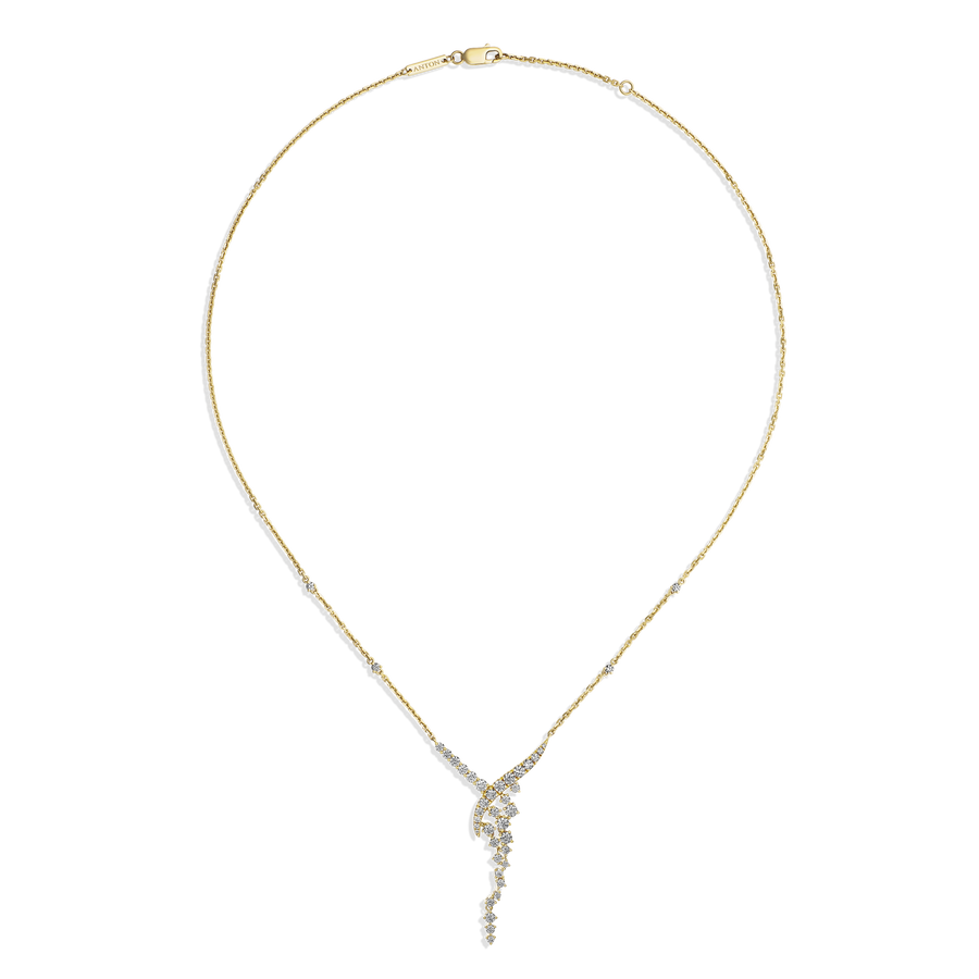 Galaxy Cosmic Diamond Drop Pendant Necklace | 18k Yellow gold
