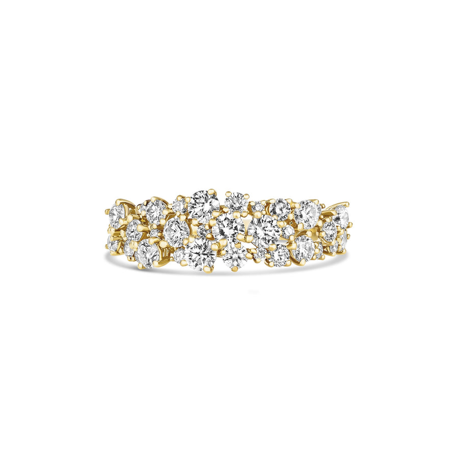 Galaxy Astrid Cluster Round Brilliant Cut Diamond Ring | 18K Yellow Gold
