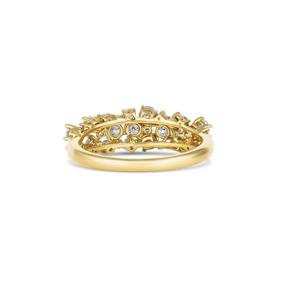 Galaxy Astrid Cluster Round Brilliant Cut Diamond Ring | 18K Yellow Gold