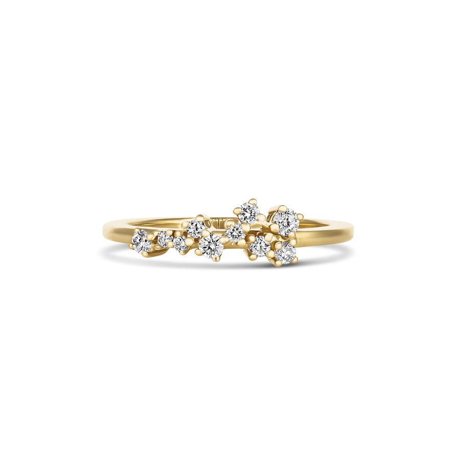 Galaxy Atlas Round Brilliant Cut Diamond Ring | 18K Yellow Gold