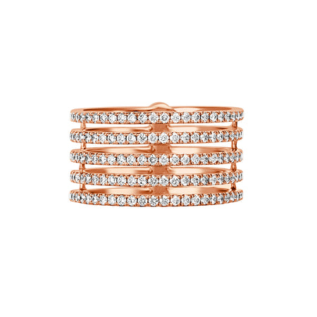 Capri Dreaming® Sunset 5-Row Diamond Ring | 18K Rose Gold