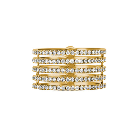 Capri Dreaming® Sunset 5-Row Diamond Ring | 18K Yellow Gold