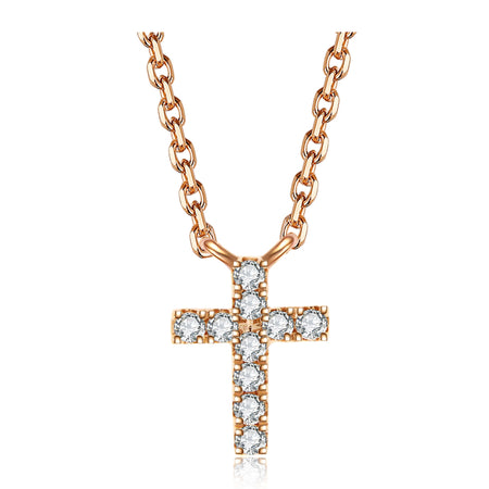 Icon Cross Pendant Necklace | Rose Gold