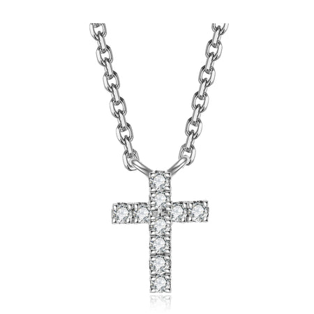 Icon Cross Pendant Necklace | White Gold