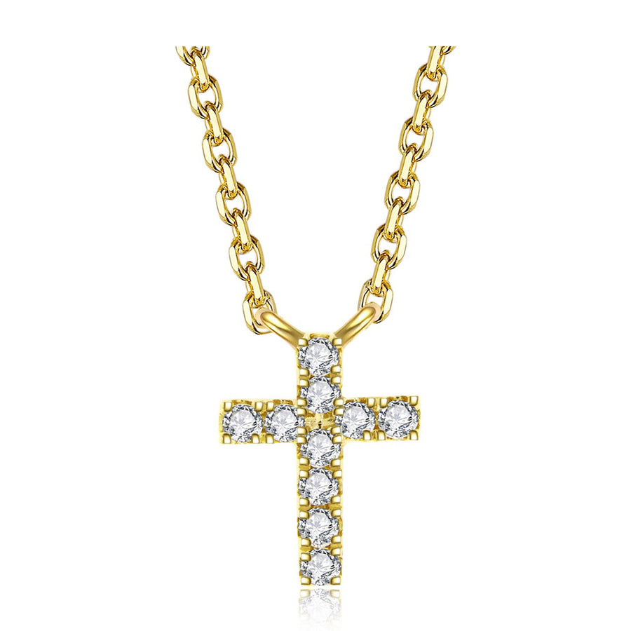 Icon Cross Pendant Necklace | White Gold